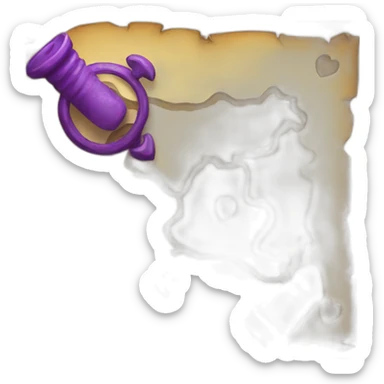 purple treasure map sticker