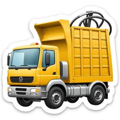 un muletto che scarica un camion usando cucchiaini  sticker