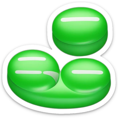 horizontal green pill with three sections with the first being "S" the second being "90" and the third being "3" sticker
