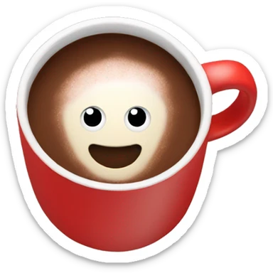 red mug with hot cocoa sticker