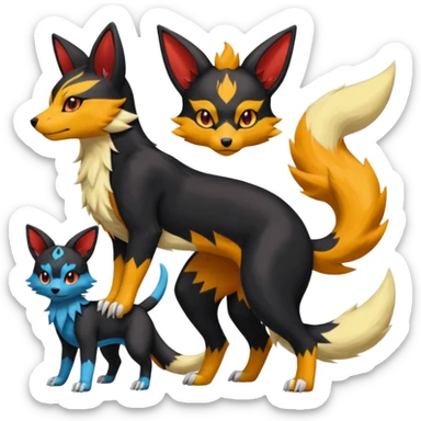 
Houndour-Torracat-Umbreon-
Salandit-Fennekin-Fakémon-Digimon-fusion (full body) sticker