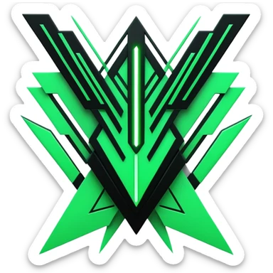  Black And Green Cyber Aesthetic Deco sticker