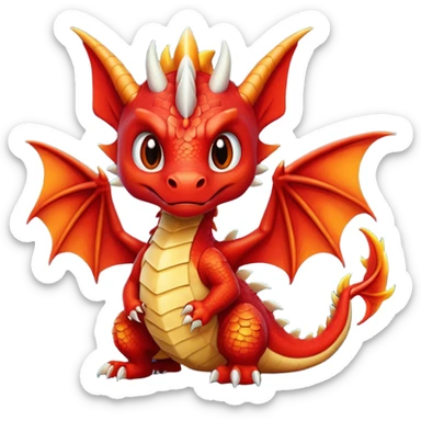 cute feisty red dragon sticker