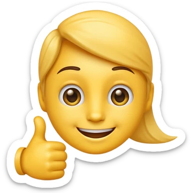 AI emoji with a smirk, giving a thumbs up and saying thank you to friends, warm and friendly sticker