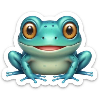 cute cyan frog sticker