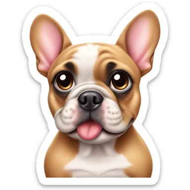 frenchie with puppy eyes and begging for a treat on valentines day  sticker