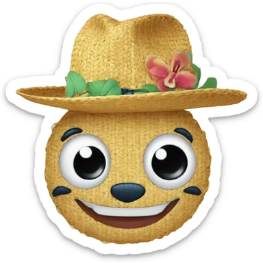 Stitch avec un chapeau de paille et une cicatrice sous l’oeil sticker