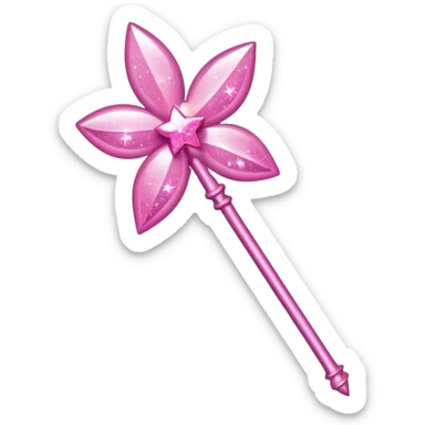 Fairy wand  pink with glitte sticker