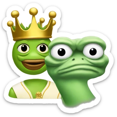 I'd like an emoji with a golden PEPE with a crown sticker