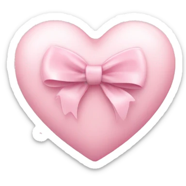 Light pink heart with a bow sticker