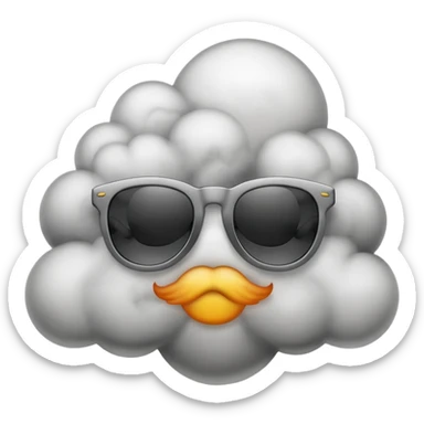 emoji with sunglasses exhaling smoke cloud sticker