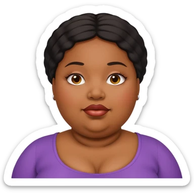 Fat sloppy double chin black lady  sticker