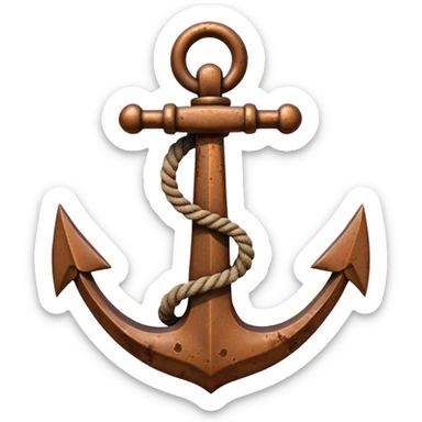 anchor with rope around it  sticker
