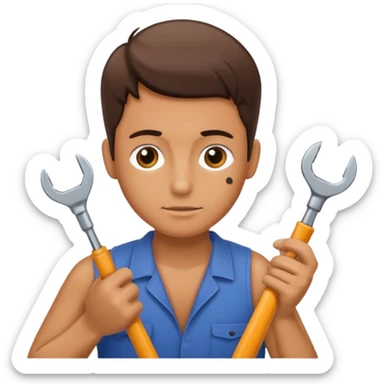 person Repairing a tool sticker