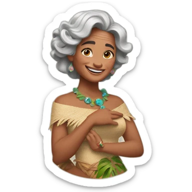 Grand mother Moana Disney happy hold gem sticker