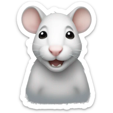 white and dark gray rat sticker