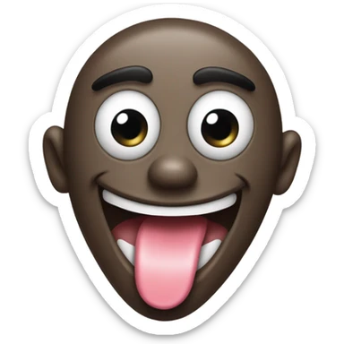 Emoji excited with tongue out sticker