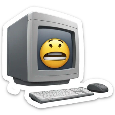 Emoji of a desktop computer with Python code on the screen ￼ sticker