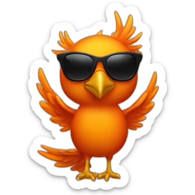 orange phoenix with black sunglasses sticker