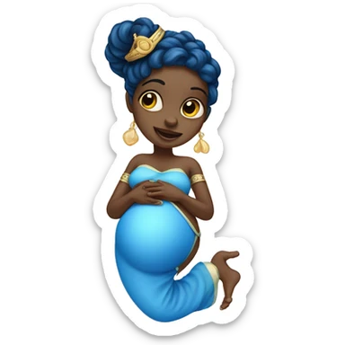 Pregnant blue genie fairry sticker
