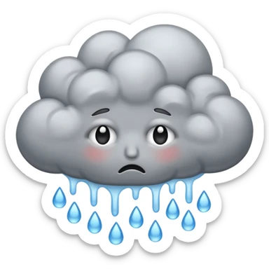 stormy cloud crying and sad
 sticker