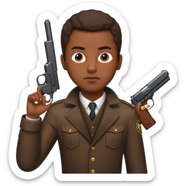 Black guy gun pointed at him sticker