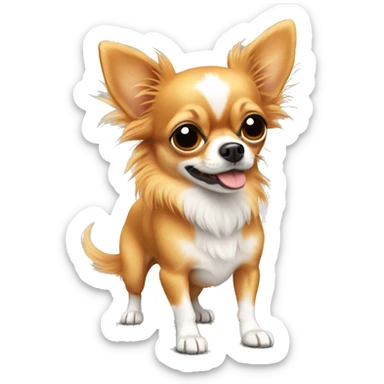 orange long hair chihuahua sticker
