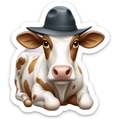 Vache avec une cloche où il y a marqué Chloé sticker