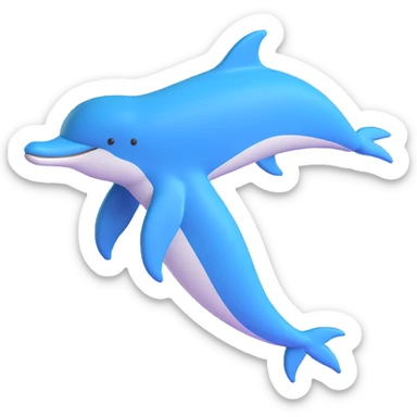 swimming dolphin 3D emoji style sticker