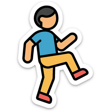 minimalist icon of a person skipping leg exercises, fitness app style sticker
