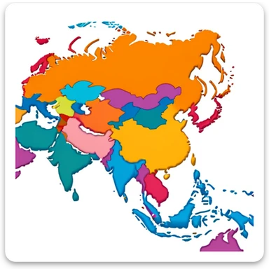 a map of asia sticker