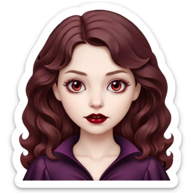 vampire girl with wavy brown hair sticker