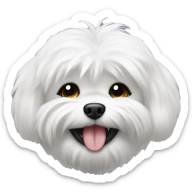black shitzu dog with chest white fur laughing  sticker