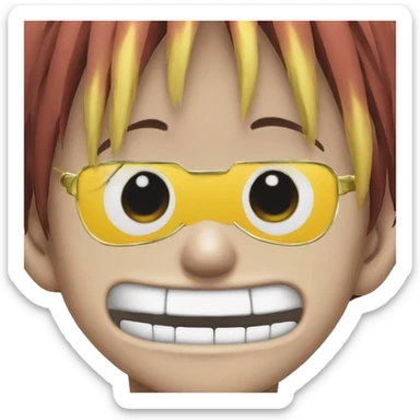 monkey d luffy with yellow hair eye patch sticker
