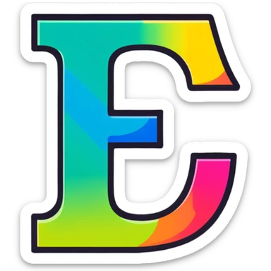 Colorful Gradient Alphabetical Letter “E” sticker