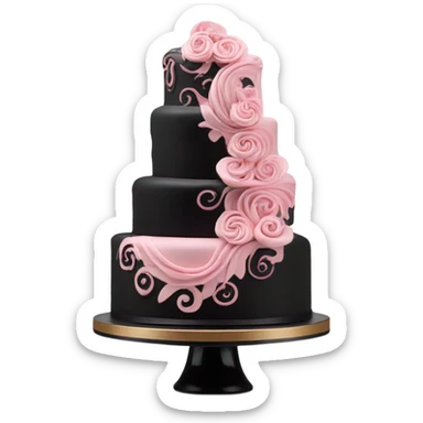 Cake with black and pink color  sticker