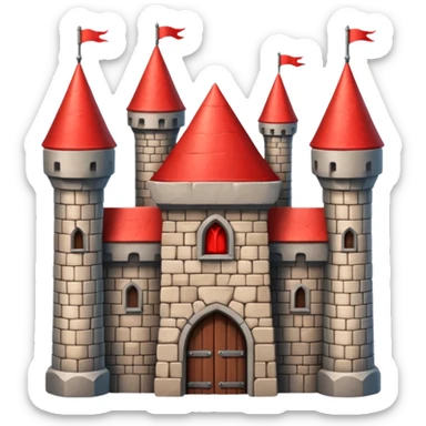 castle turrets with red tops sticker