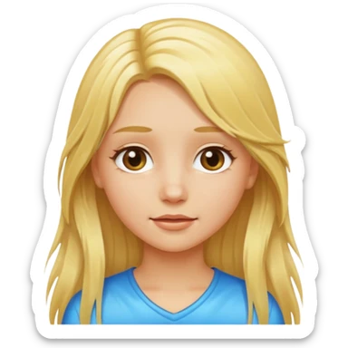 haz una chica rubia saliendo de ducharse el pelo largo sticker