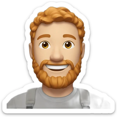 35 years old man with black the north face cap a tshirt little ginger beard and dark blond short hair with extra big smile sticker