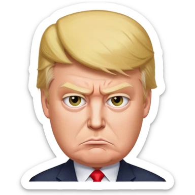 Big, ugly scowling ￼ 💩 looking like Donald Trump sticker