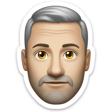 Handsome 40-year-old white Ukrainian male that has a dollar symbol tattooed on his forehead in black ink sticker