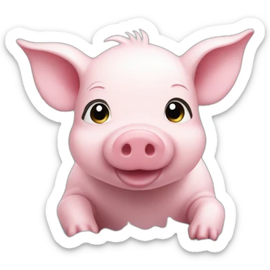 Piglet in the water sticker