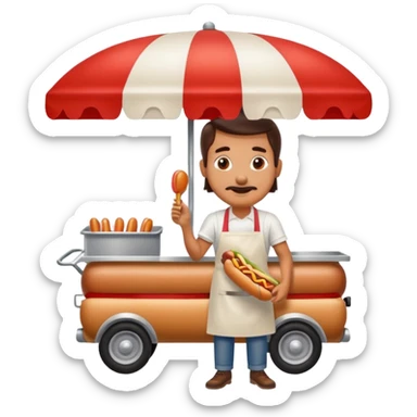 hot dog cart vendor sticker