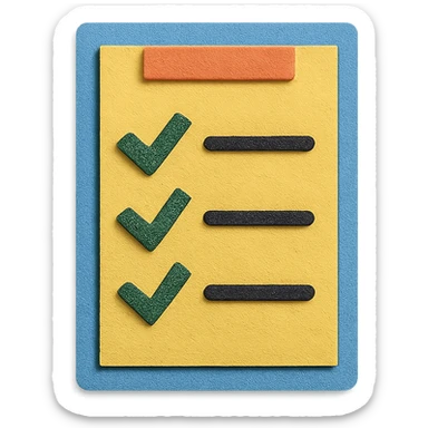 paper craft style checklist with cut-out effect sticker