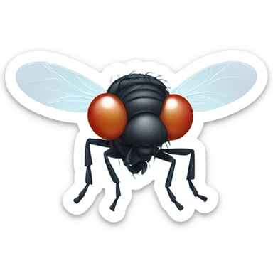 A fly with a mic, like a podcaster sticker