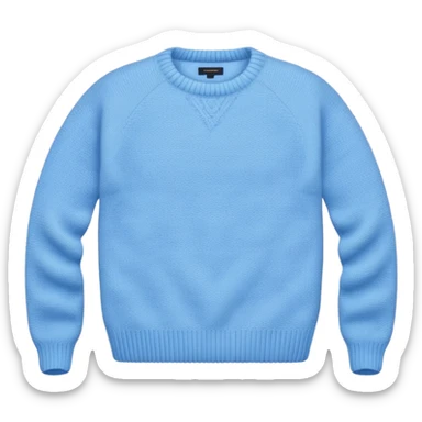 sky-blue knitted wool sweater, round neck. sticker