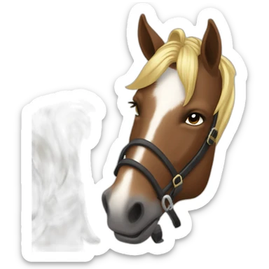 Un poney sur une cavalière sticker