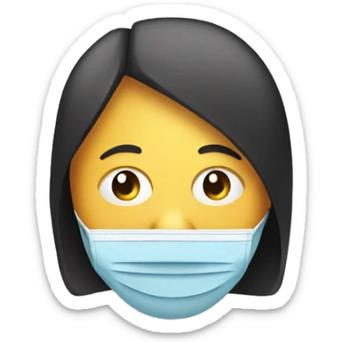 smiling face mask behind sad face sticker