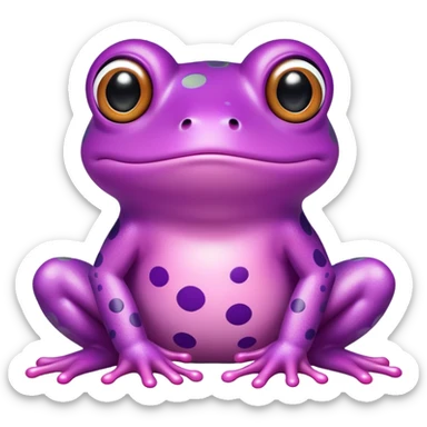 Pink cartoon frog with purple polka dots  sticker