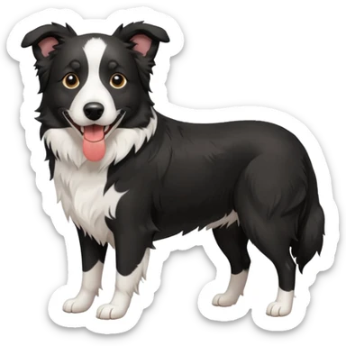 Colorful Border collie Dog, Border collie Portrait, Dog Sticker Clip art sticker